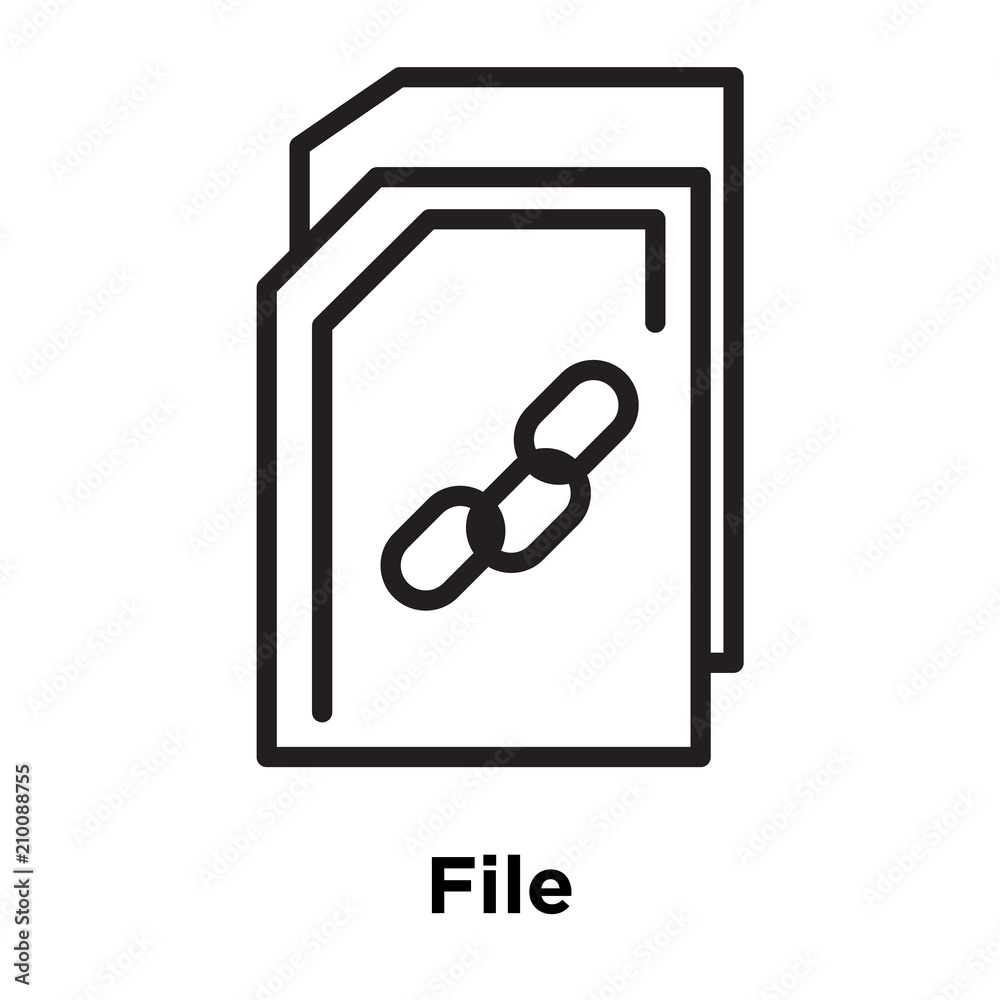 File icon vector sign and symbol isolated on white background, File logo concept File icon vector sign and symbol isolated on white background, File logo concept