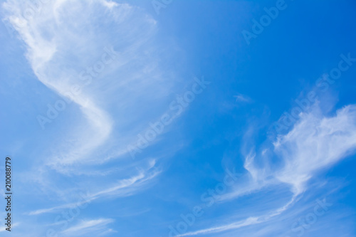 Beautiful blue sky with white clouds.