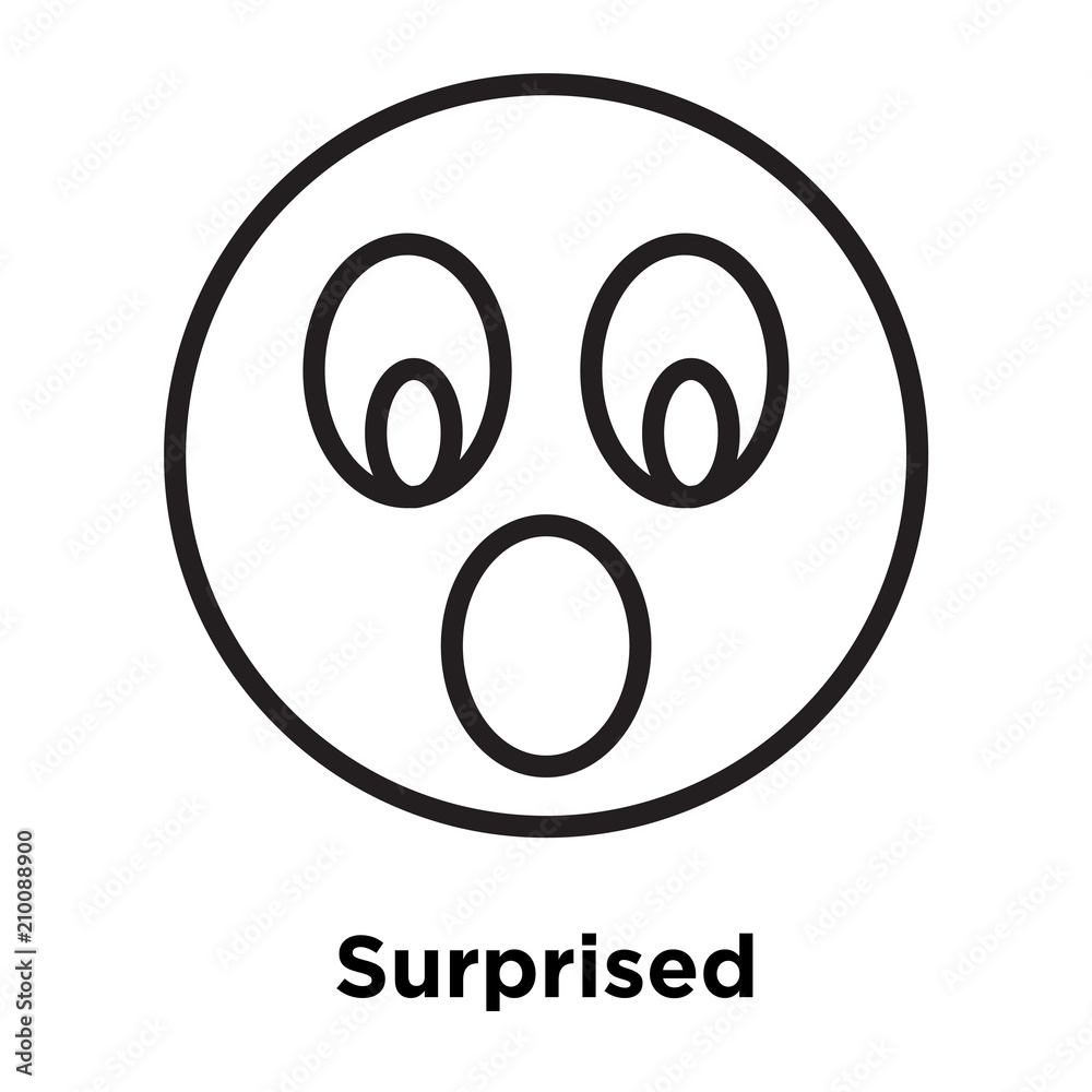 Surprised icon vector sign and symbol isolated on white background, Surprised logo concept