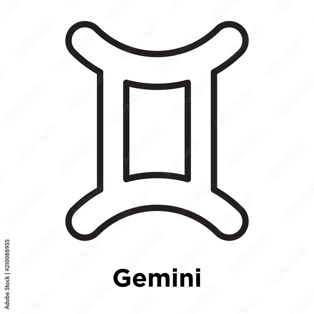 Gemini icon vector sign and symbol isolated on white background, Gemini logo concept Gemini icon vector sign and symbol isolated on white background, Gemini logo concept