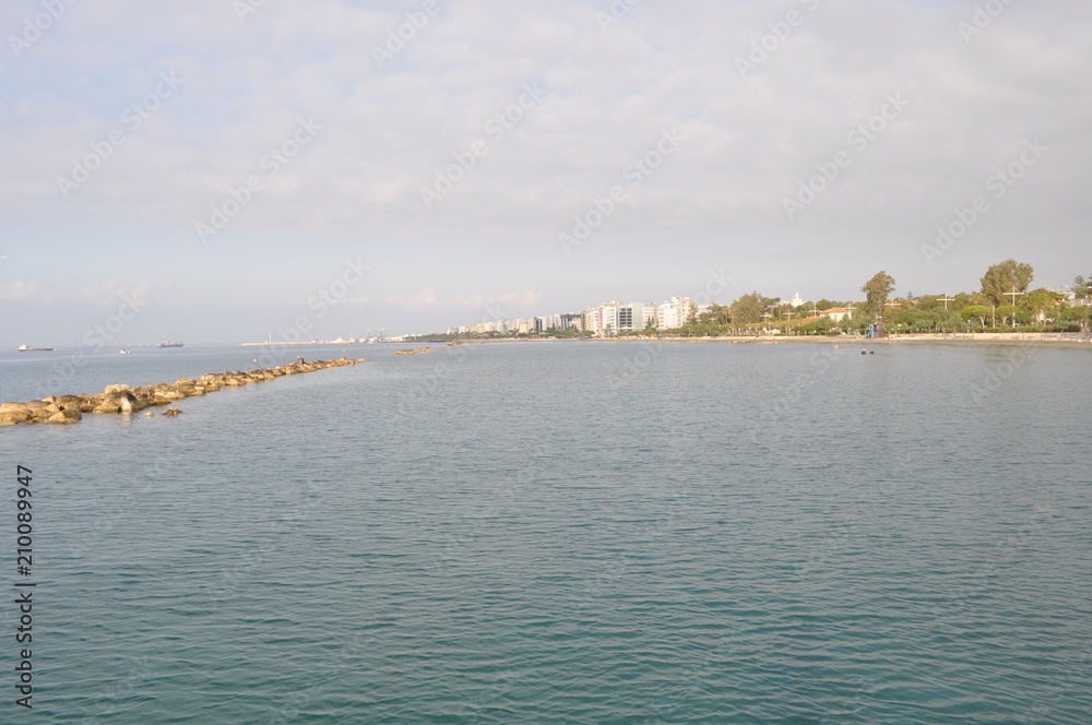 The beautiful Limassol Beach in Cyprus