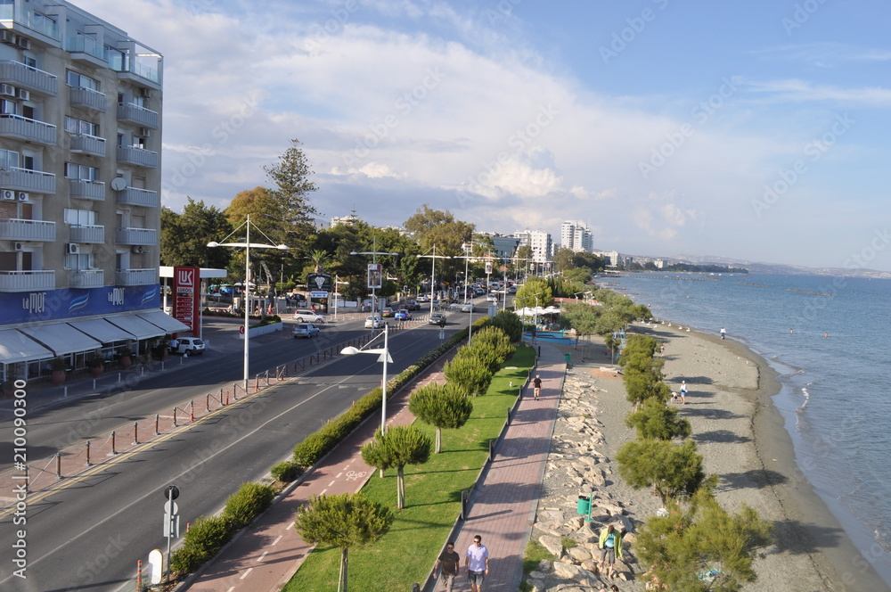 Fototapeta premium The beautiful Limassol Beach in Cyprus