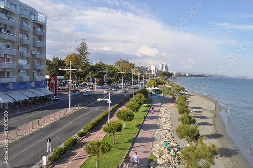 Fototapeta Naklejka Na Ścianę i Meble -  The beautiful Limassol Beach in Cyprus