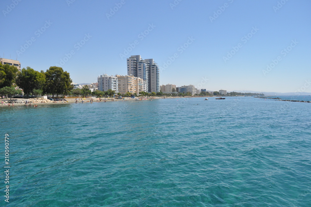 Fototapeta premium The beautiful Limassol Beach in Cyprus