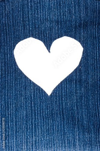 Jeans heart frame hole