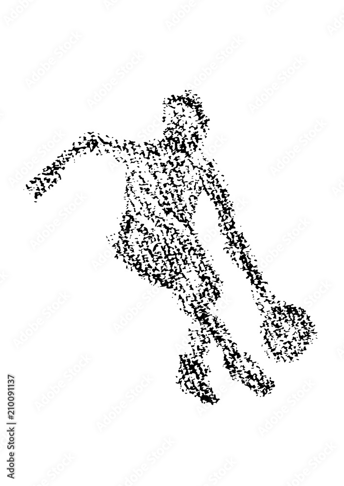 クレヨンで描かれたバスケットボール選手 クレヨンで描かれたバスケットボール選手