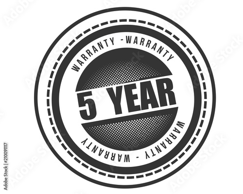 5 years warranty icon stamp