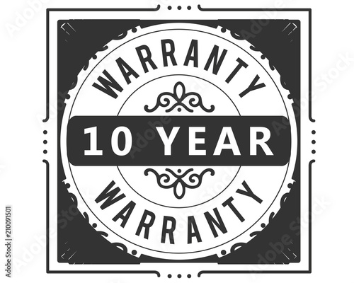 10 years warranty icon stamp