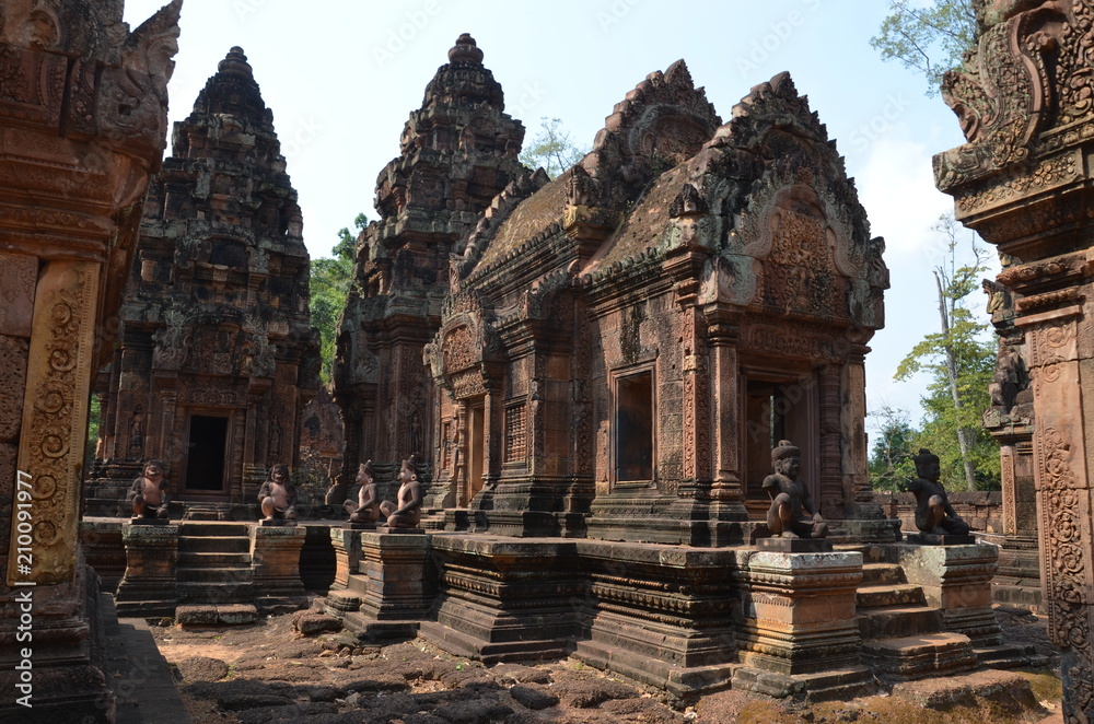 Banteay Srei angkor cambodia ancient sculpture relief Banteay Srei angkor cambodia ancient sculpture relief