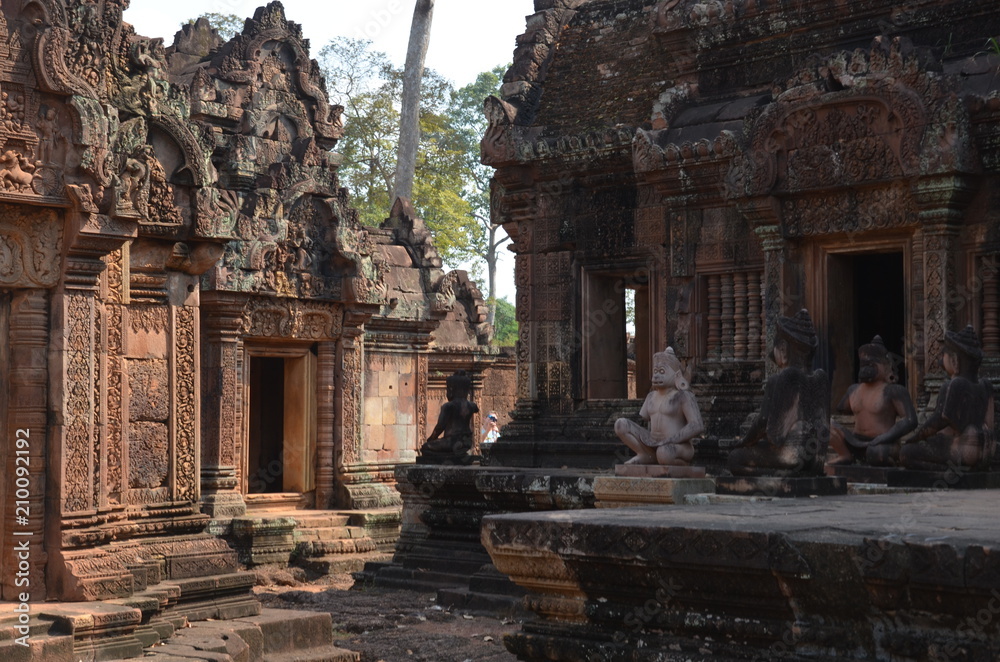 Banteay Srei angkor cambodia ancient sculpture relief Banteay Srei angkor cambodia ancient sculpture relief