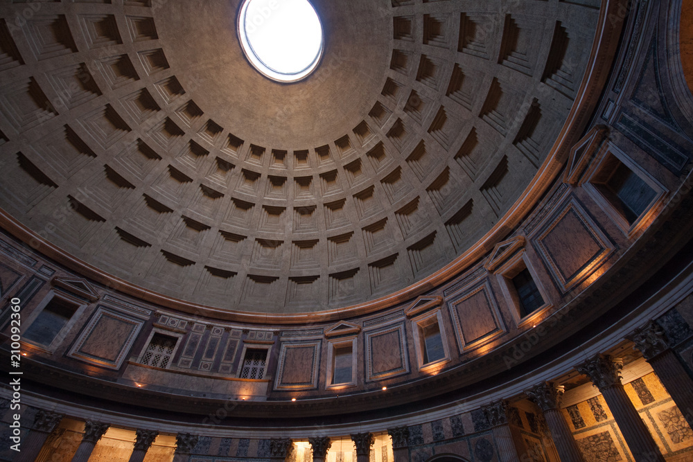 pantheon perspective ceiling rome italy