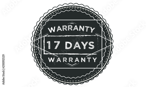 17 days warranty icon stamp