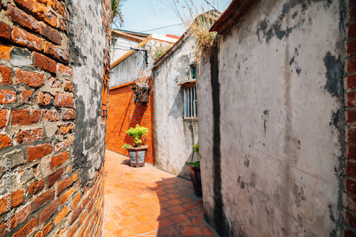 Jiuqu Lane historic old street in Lukang, Taiwan photo