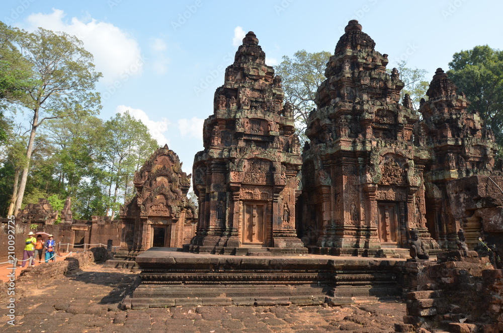 Banteay Srei angkor cambodia ancient sculpture relief Banteay Srei angkor cambodia ancient sculpture relief
