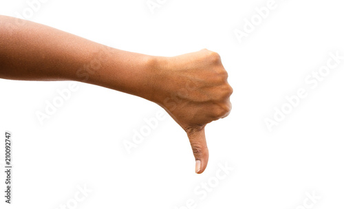 hand with finger isolated on white background