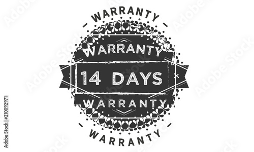 14 days warranty icon stamp