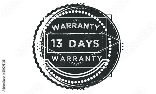 13 days warranty icon stamp