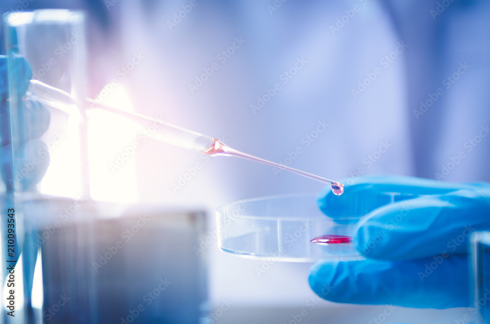 Vacutainer or test tube in lab on table Vacutainer or test tube in lab on table