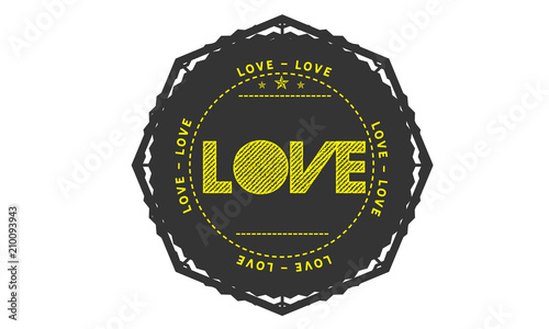 love black and yellow logo icon vector
