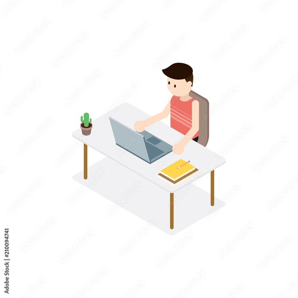 Young freelancer working with laptop at home Young freelancer working with laptop at home