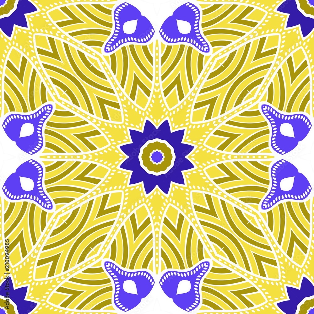 geometric pattern in floral style. Ethnic ornament. Vector illustration. For modern interior design, fashion textile print, wallpaper geometric pattern in floral style. Ethnic ornament. Vector illustration. For modern interior design, fashion textile print, wallpaper