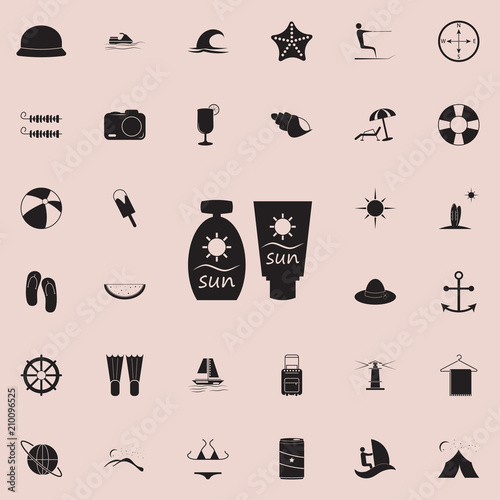 suntan cream icon. Detailed set of summer pleasure icons. Premium quality graphic design sign. One of the collection icons for websites, web design, mobile app