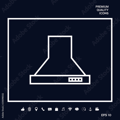 Kitchen hood linear icon