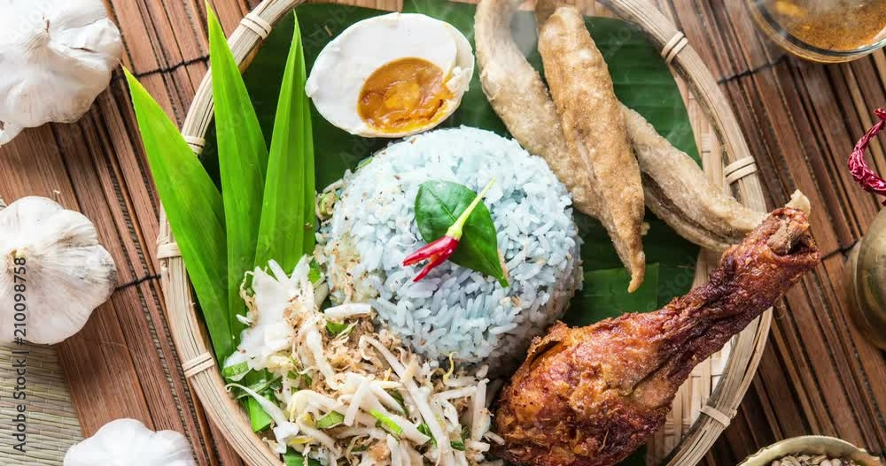Nasi kerabu or nasi ulam