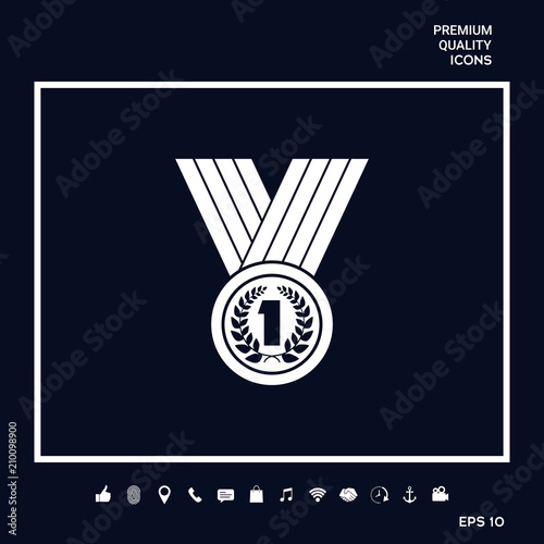 Medal with Laurel wreath. Icon