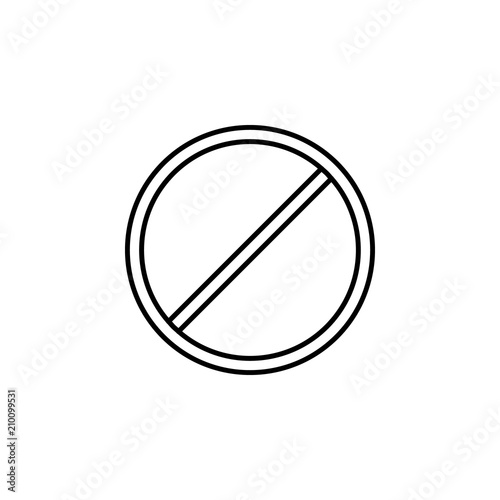 prohibition sign icon. Element of traffic signs icon for mobile concept and web apps. Thin line prohibition sign icon can be used for web and mobile