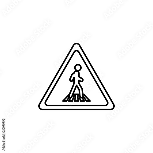 pedestrian road sign icon. Element of traffic signs icon for mobile concept and web apps. Thin line pedestrian road sign icon can be used for web and mobile