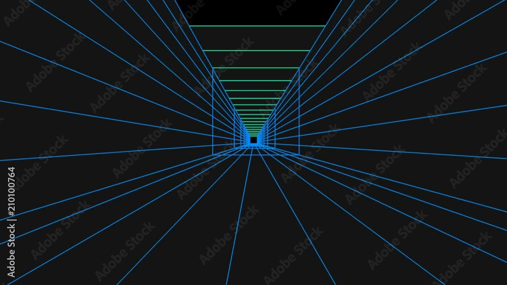 Vintage parallax formed by grid and lines with changing colors 2