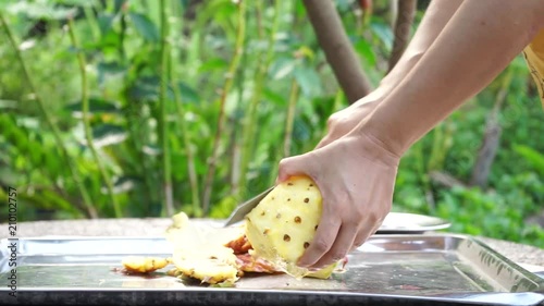 Traders are stripping pineapple
