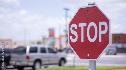 stop sign on a pole