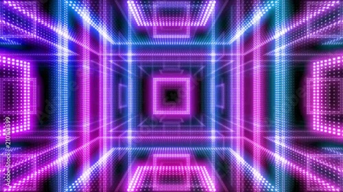 disco club room space illumination neon light floor wall