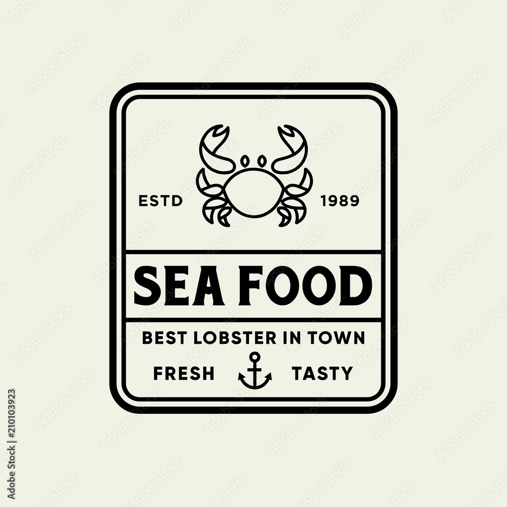 Seafood crab for restaurant line logo design. Vector icon illustration modern simple line logo
Seafood crab for restaurant line logo design. Vector icon illustration modern simple line logo