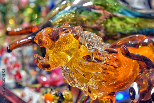 Venice, Italy 04,01,2018 : The shop with traditional souvenirs and gifts like Murano glass to tourists visiting Venice. photo