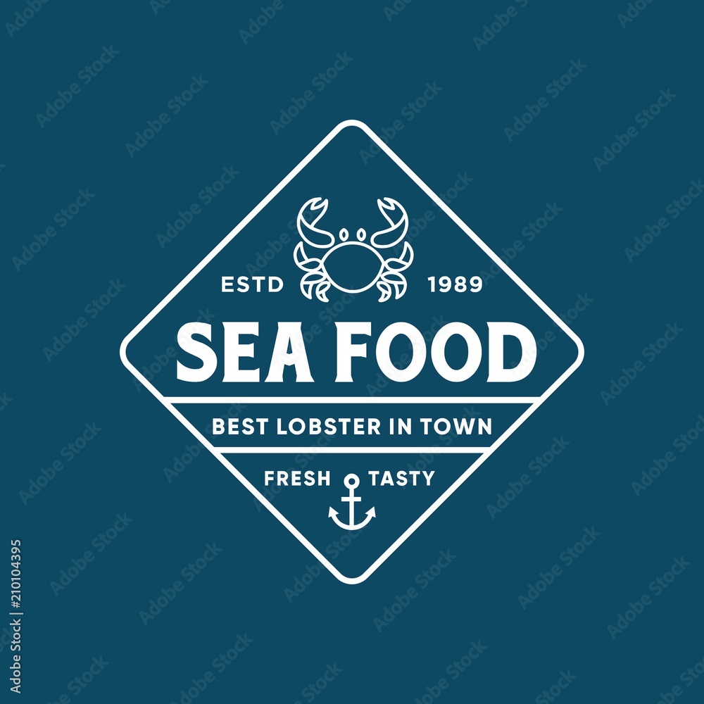 Seafood crab for restaurant line logo design. Vector icon illustration modern simple line logo
Seafood crab for restaurant line logo design. Vector icon illustration modern simple line logo