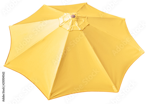 dessus de parasol de jardin jaune, fond blanc, 
