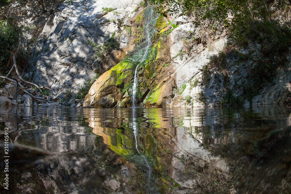 Santa Anita Waterfall in Chantry Flats hike in National Angeles Forest near Pasadena, Los Angeles, California Santa Anita Waterfall in Chantry Flats hike in National Angeles Forest near Pasadena, Los Angeles, California