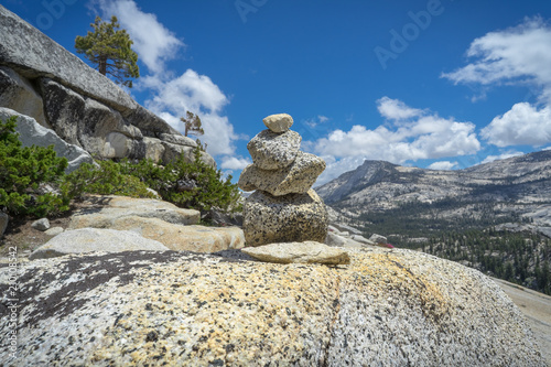 Balancing Rock Stack in Granite Yosemite Valley © nathanallen