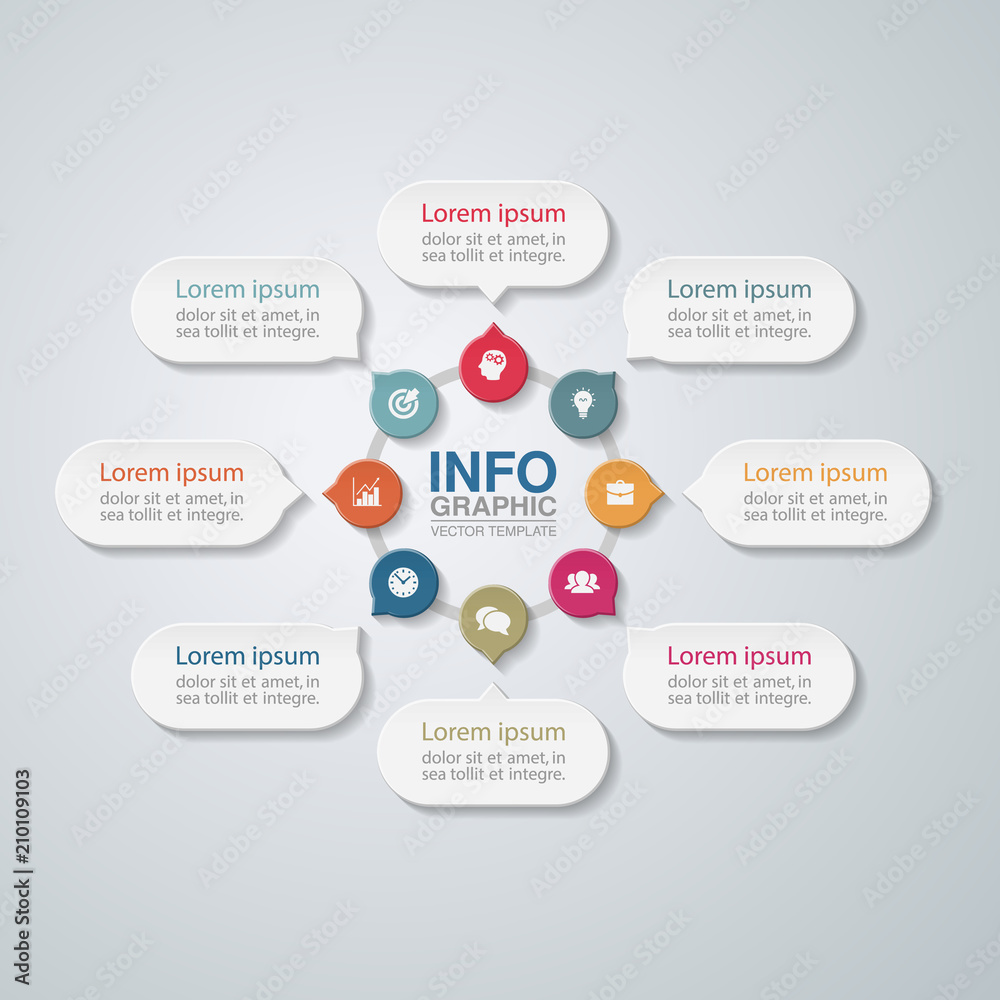 Vector infographic template for diagram, graph, presentation, chart, business concept with 8 options.