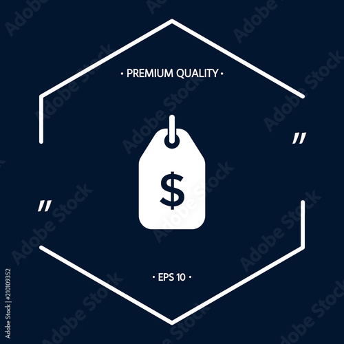 Tag with dollar symbol. Price tag icon for download