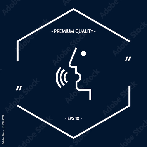 Voice control, person talking - icon