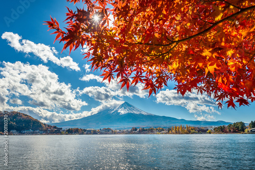 Autumn Season and Fuji mountain at Kawaguchiko lake, Japan. © tawatchai1990