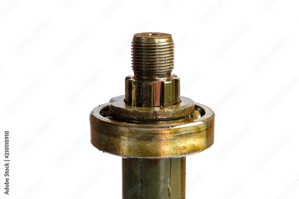 Shaft for tractor two wheeler isolated on white background. Studio shot. Shaft for tractor two wheeler isolated on white background. Studio shot.