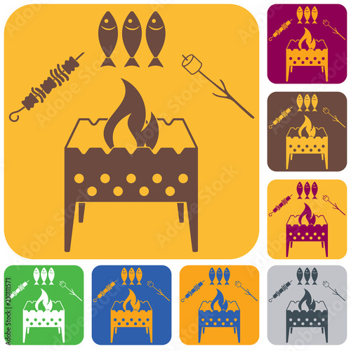 Brazier zephyr, kebab and fish icon