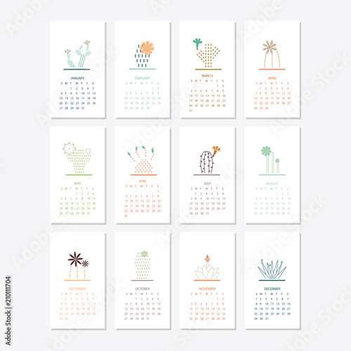 2019 Calendar template design