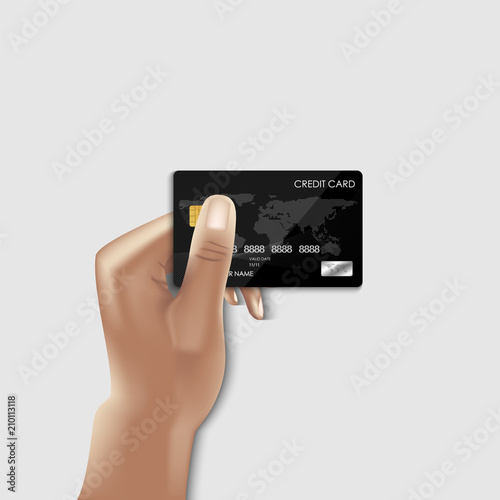 Realistic vector design for credit card and holding hand concept, Vector, Illustration