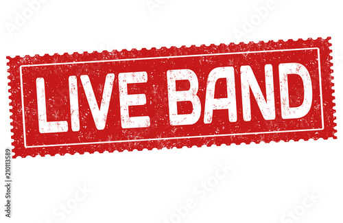 Live band grunge rubber stamp